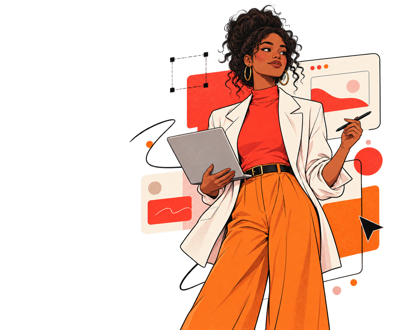 A creative director building a website with Alora